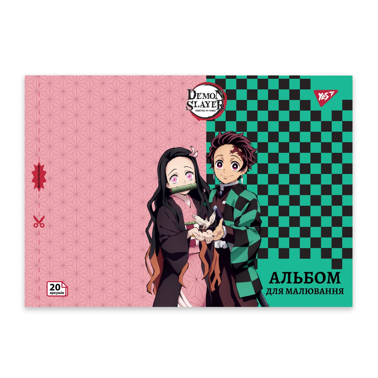 Альбом для малюв. на скобі 20/100 А4 з перфор. Demon Slayer №130586/Yes/(4)(128)