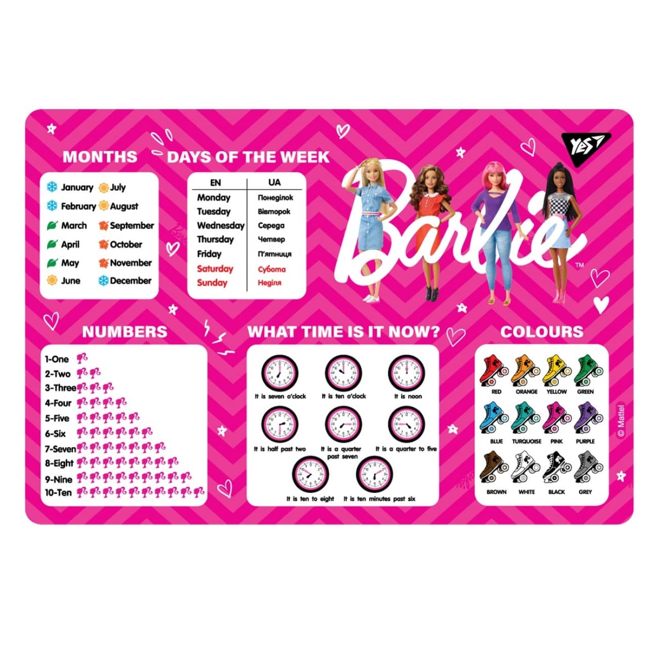 Подкладка для стола "Yes" №492056 Barbie англ.(10)(200)