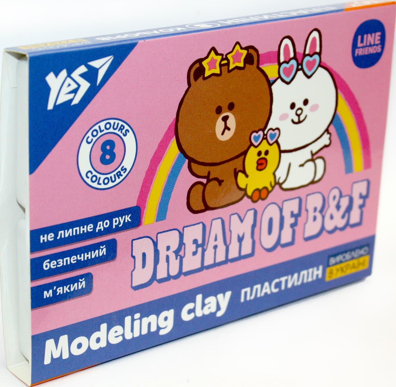 Пластилін "Yes" Line Friends 8 кольор. 160гр №540631(30)
