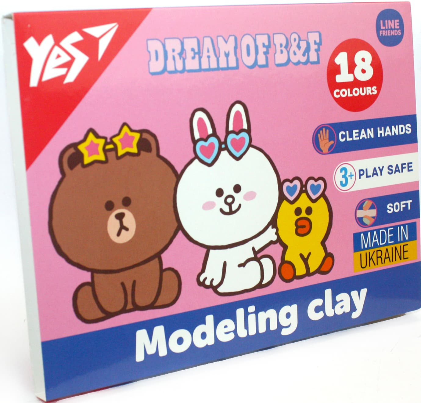 Пластилін "Yes" Line Friends 18 кольор. 360гр №540679(14)(44)