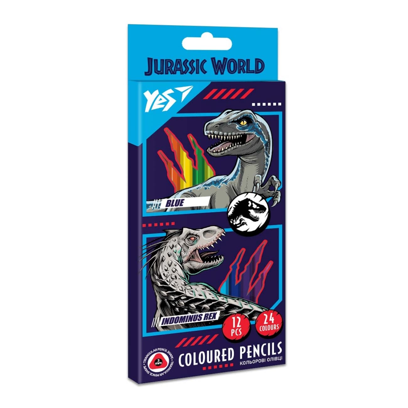Карандаши цветн. 24 цветн./12шт "Yes" №290679 Jurassic World(12)