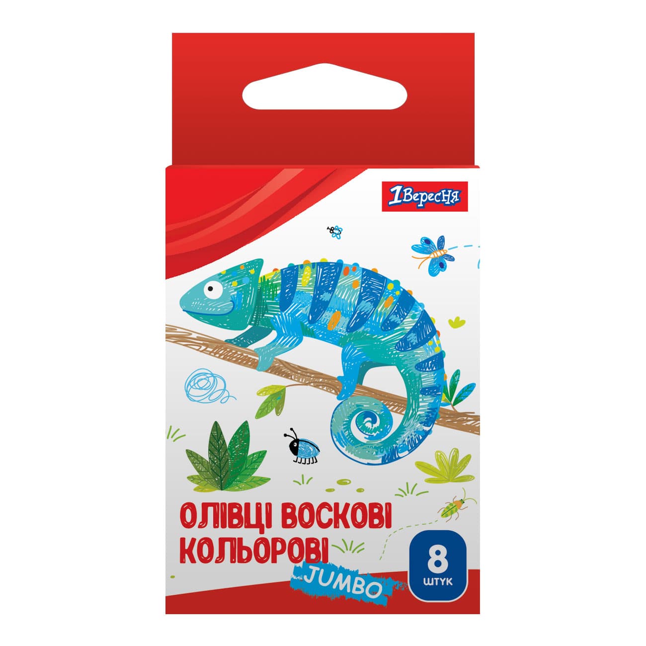 Карандаши воск. 8 цветн. "1В" №590139 Zoo Land Jumbo(30)(180)
