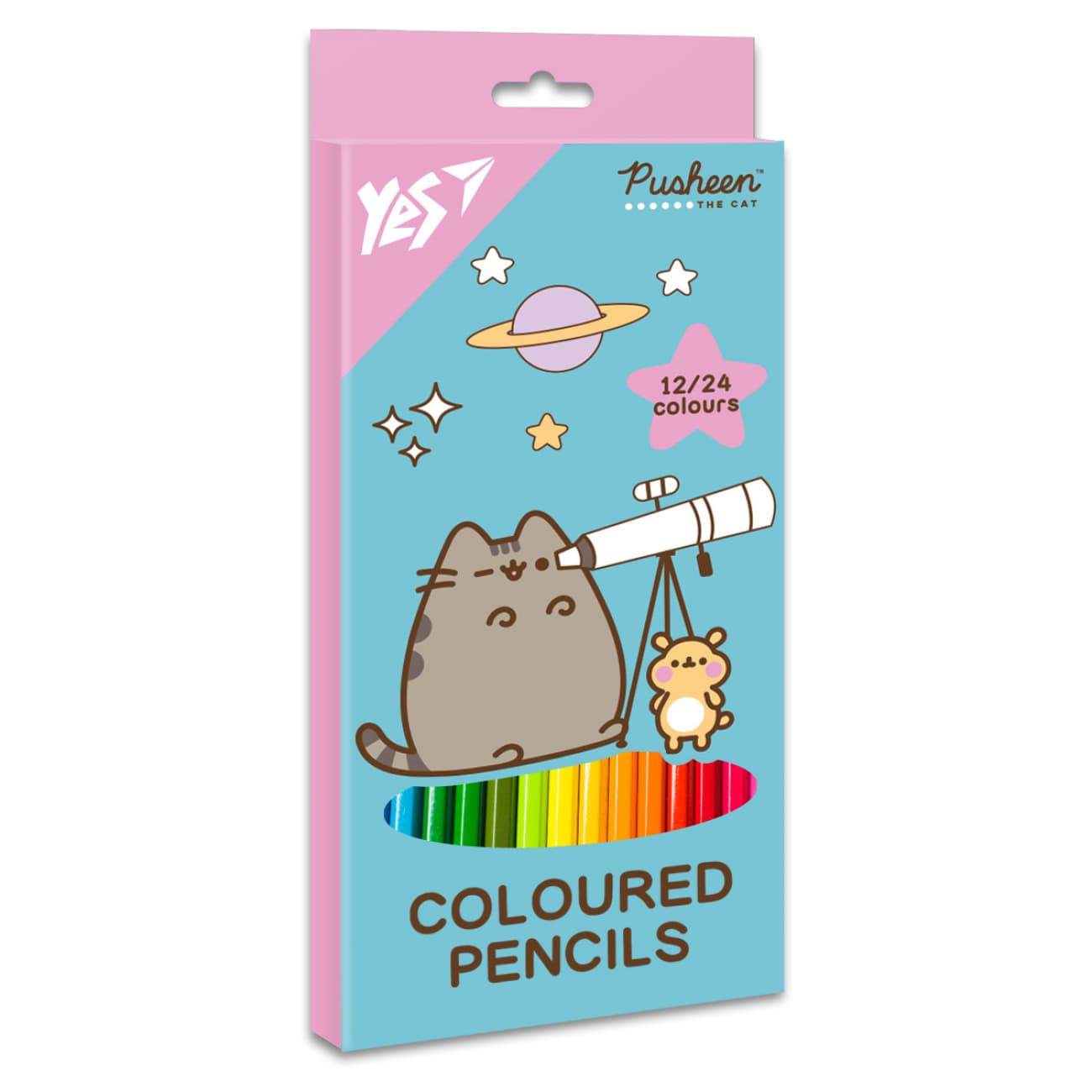 Олівці кольор. 24 кольор./12шт "Yes" №290745 Pusheen. Cheek(12)(240)