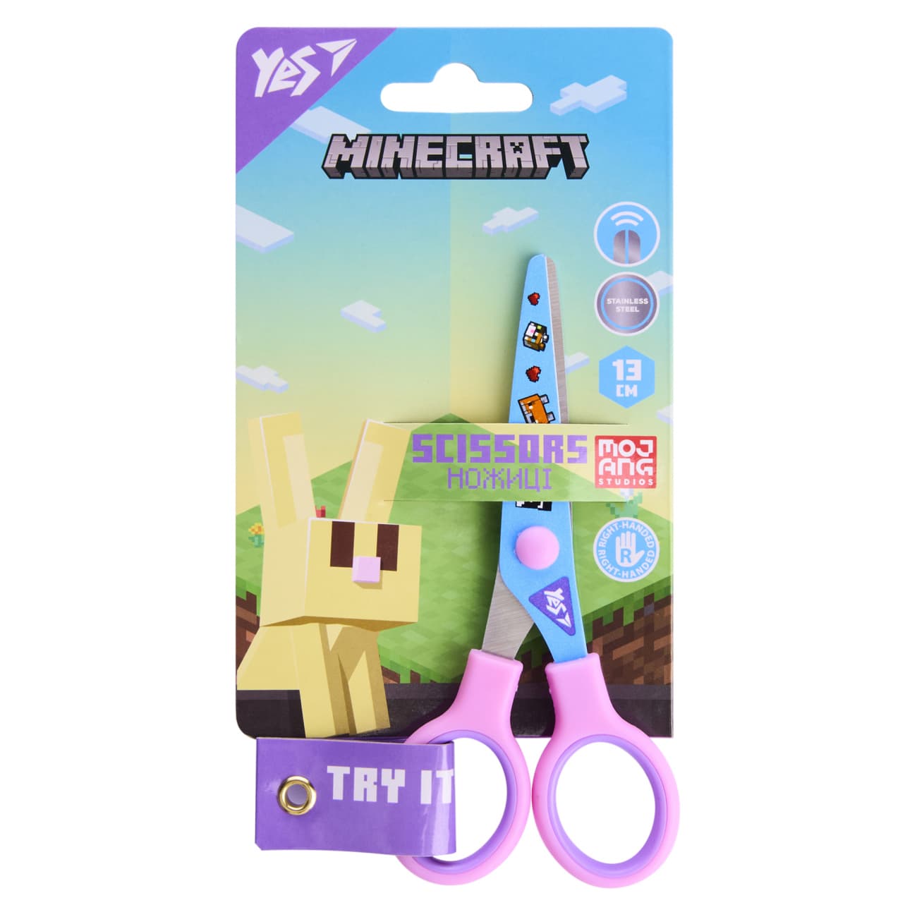 Ножиці дит. "Yes" №480471 Minecraft.Spring 13см з принтом на лезі(12)(360)