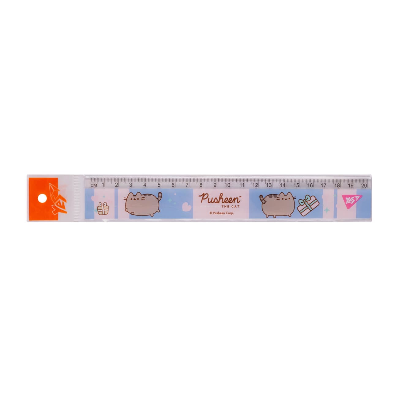Лінійка пласт. 20см "Yes" Pusheen рожево-блакитна №370683(20)(100)