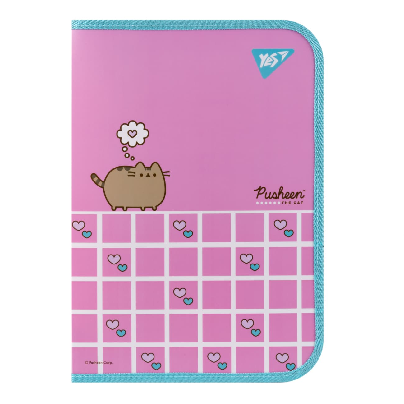 Папка факульт."Yes" А4 №492222 "Pusheen. Hearts" пласт. на молнии,с внутр. карманом(12)(48)
