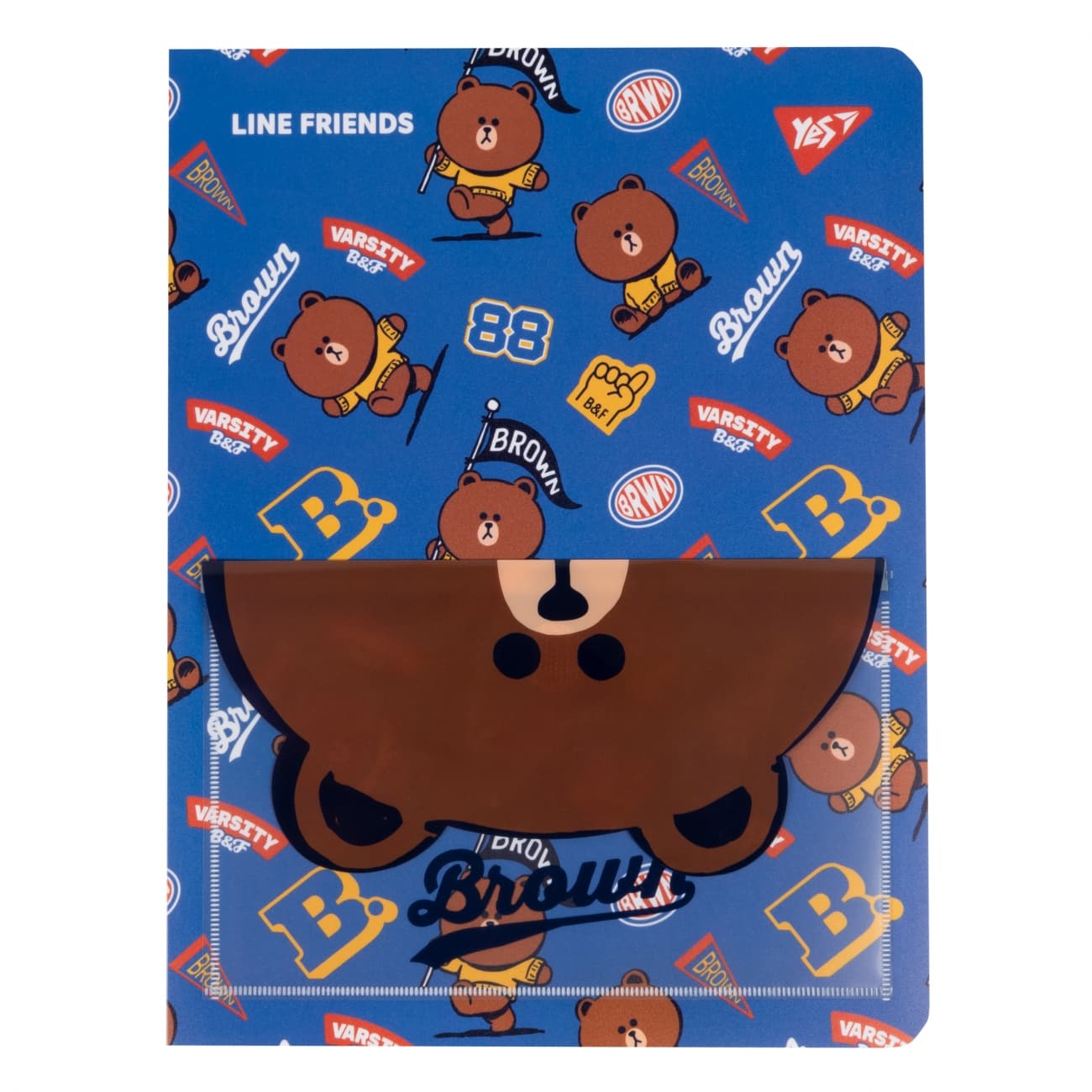 Папка "Yes" №492109 А4 з 20ф. "Line Friends. Brown" з кишенею