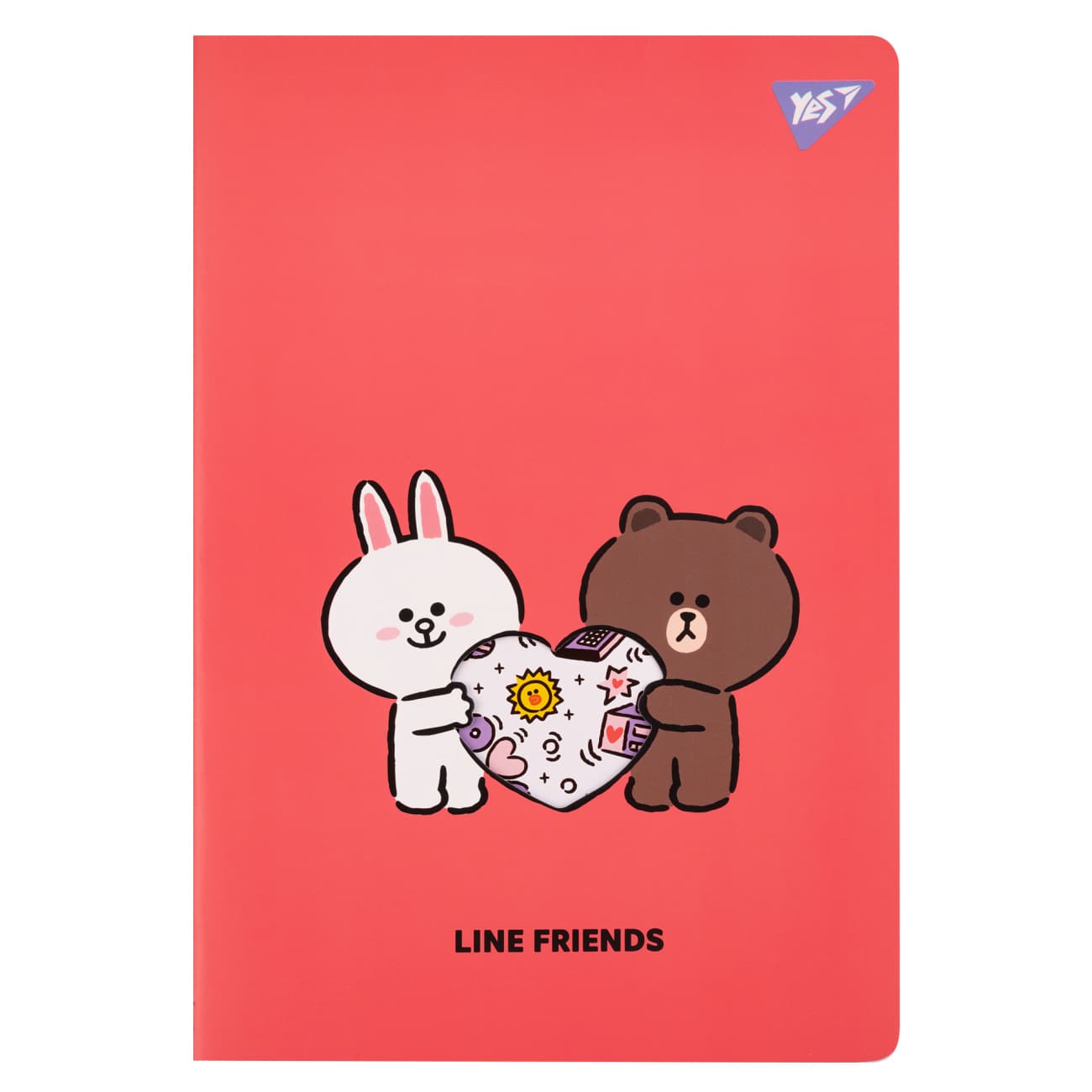 Тетрадь А4 40л. клет. пласт. обл. с высечкой Line Friends №681843/Yes/(1)(20)(40)