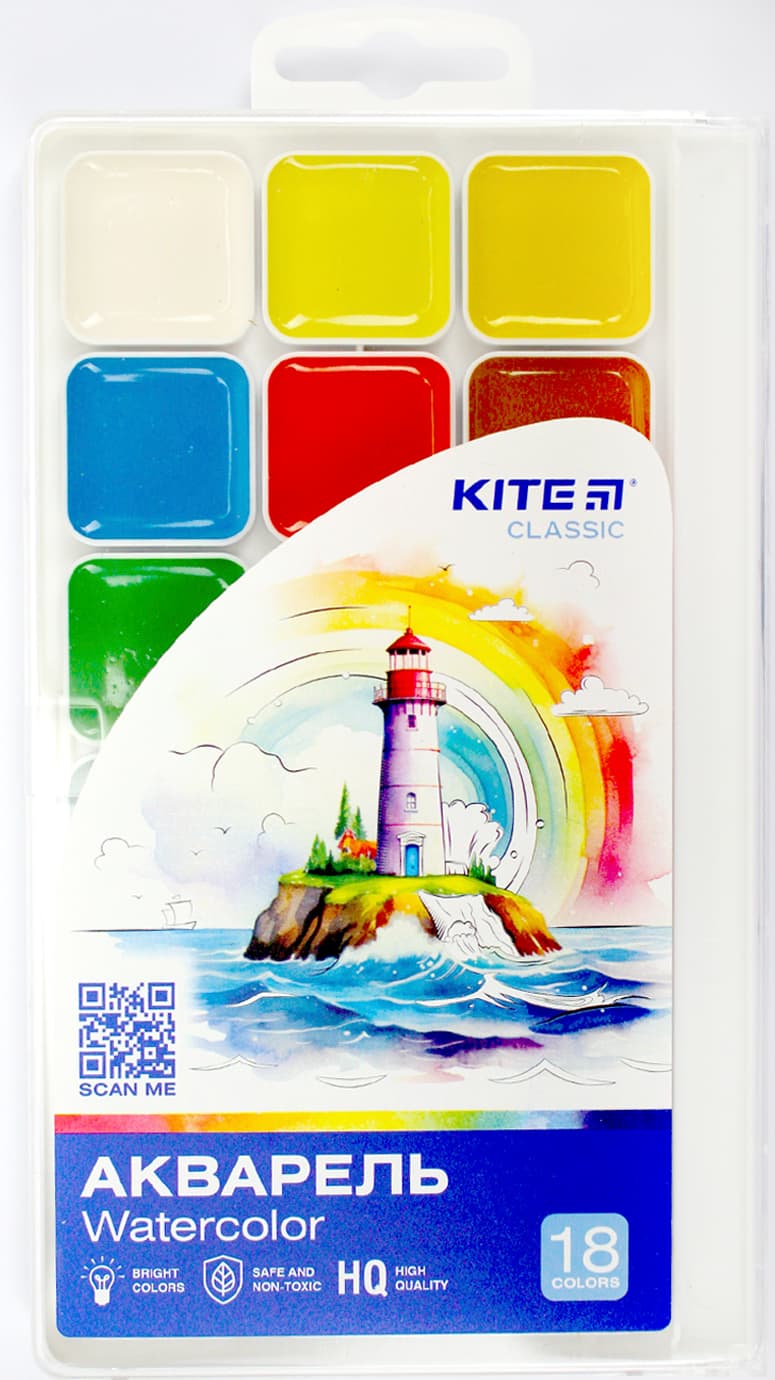 Акварель 18 кольор. "Kite" "Classic" №K-066(12)