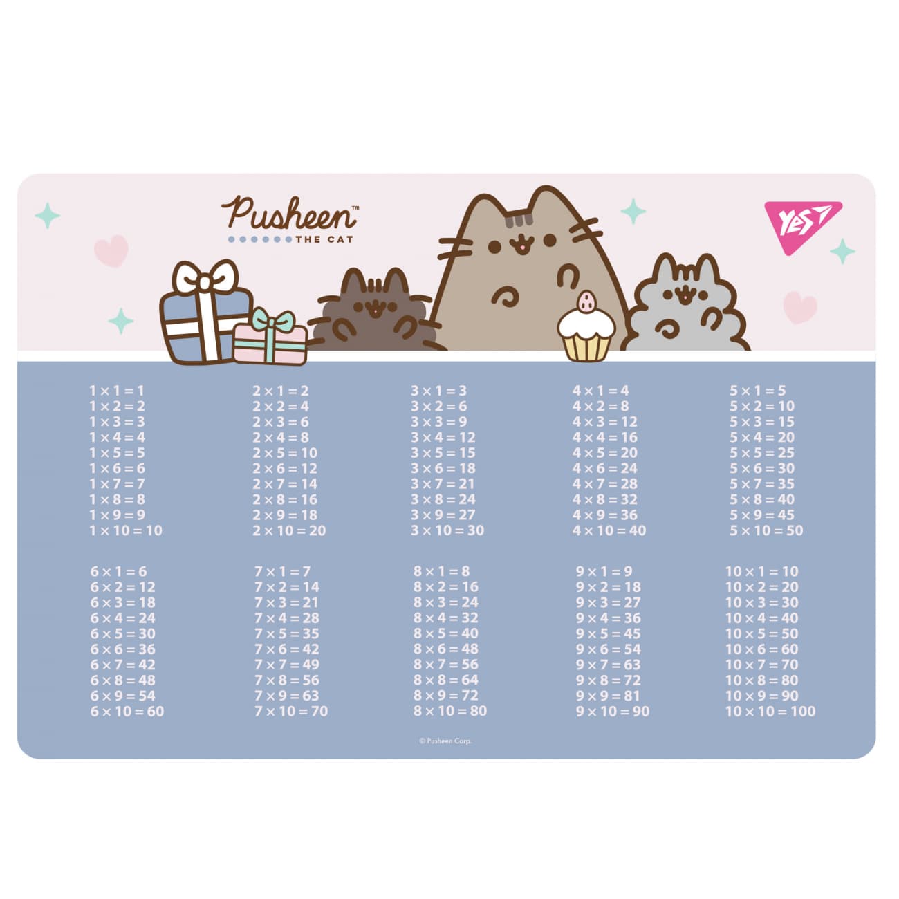Подкладка для стола "Yes" №492324 Pusheen табл. умнож. фиолетовая(10)