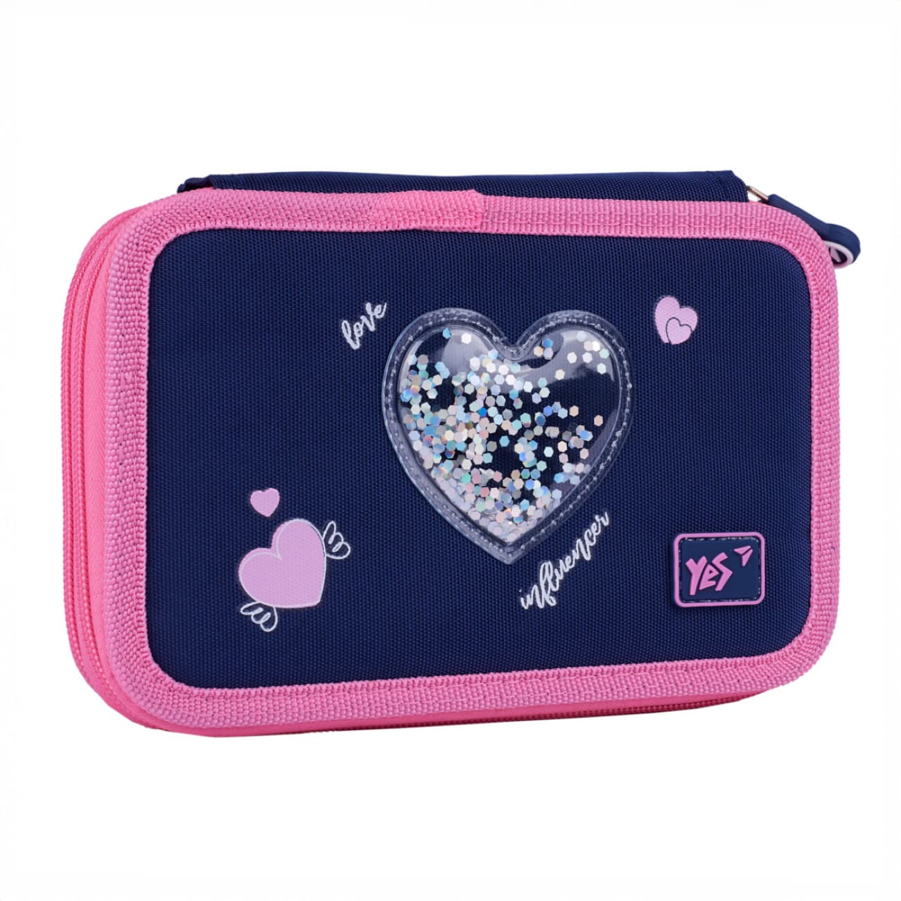 Пенал "Yes" Bright Hearts твердий, подвійн. №HP-01/533640(48)