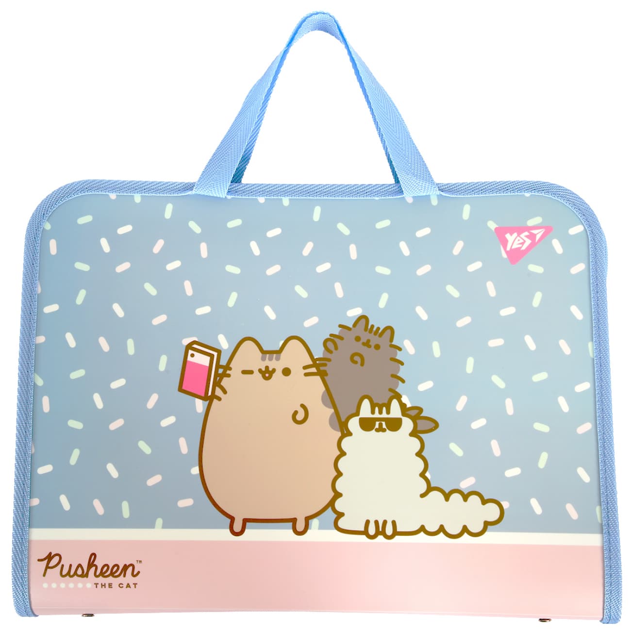 Папка-портфель "Yes" №492316 Pusheen на блеск. с ручками(12)(48)