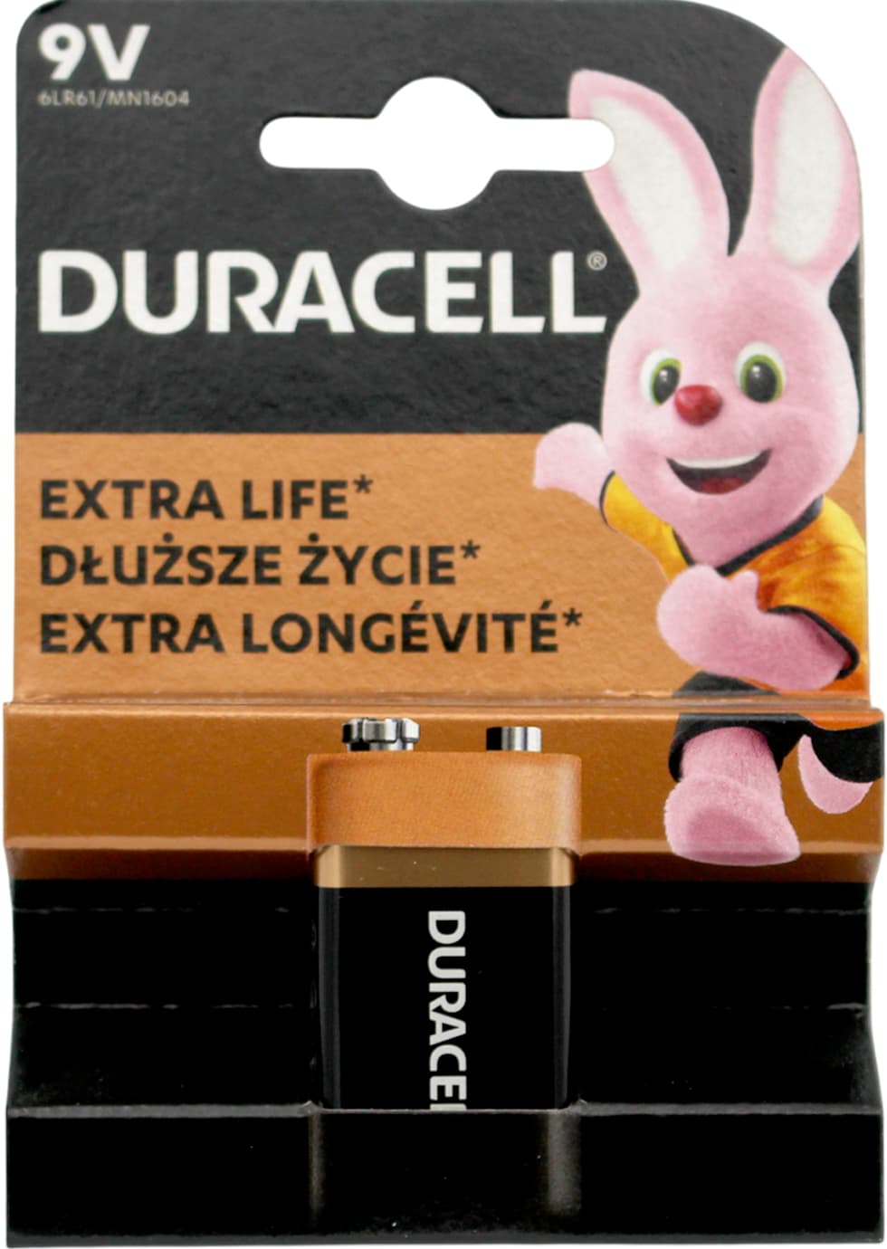 Батарейка Duracell Алкалайн 6F22/1bl крона 9V (1) (10)