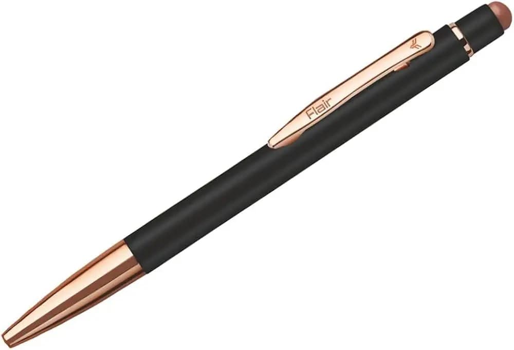 Ручка кульк. "FlairP" РК SFG Gold Touch металевий корпус із стилусом, синя