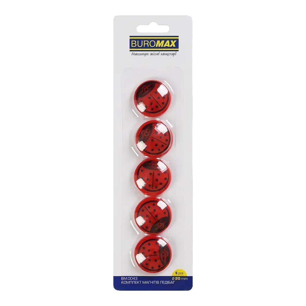 Магниты "Buromax" №BM.0043 LADYBUG 5штх20мм