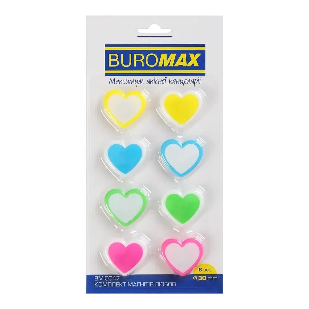 Магниты "Buromax" №BM.0047 LOVE 8штх30мм