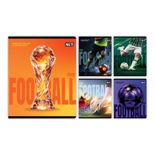 Зошит А5 YES 18арк. лін. ірідіум+soft touch Football №768582(10)(200)