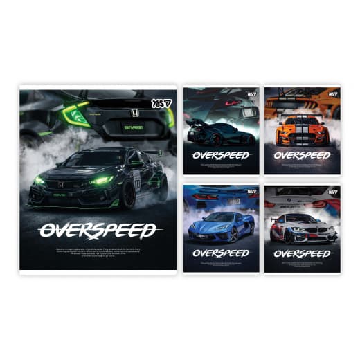 Тетрадь А5 YES 18л. лин. иридиум+УФ глянец Overspeed №768589(10)(200)