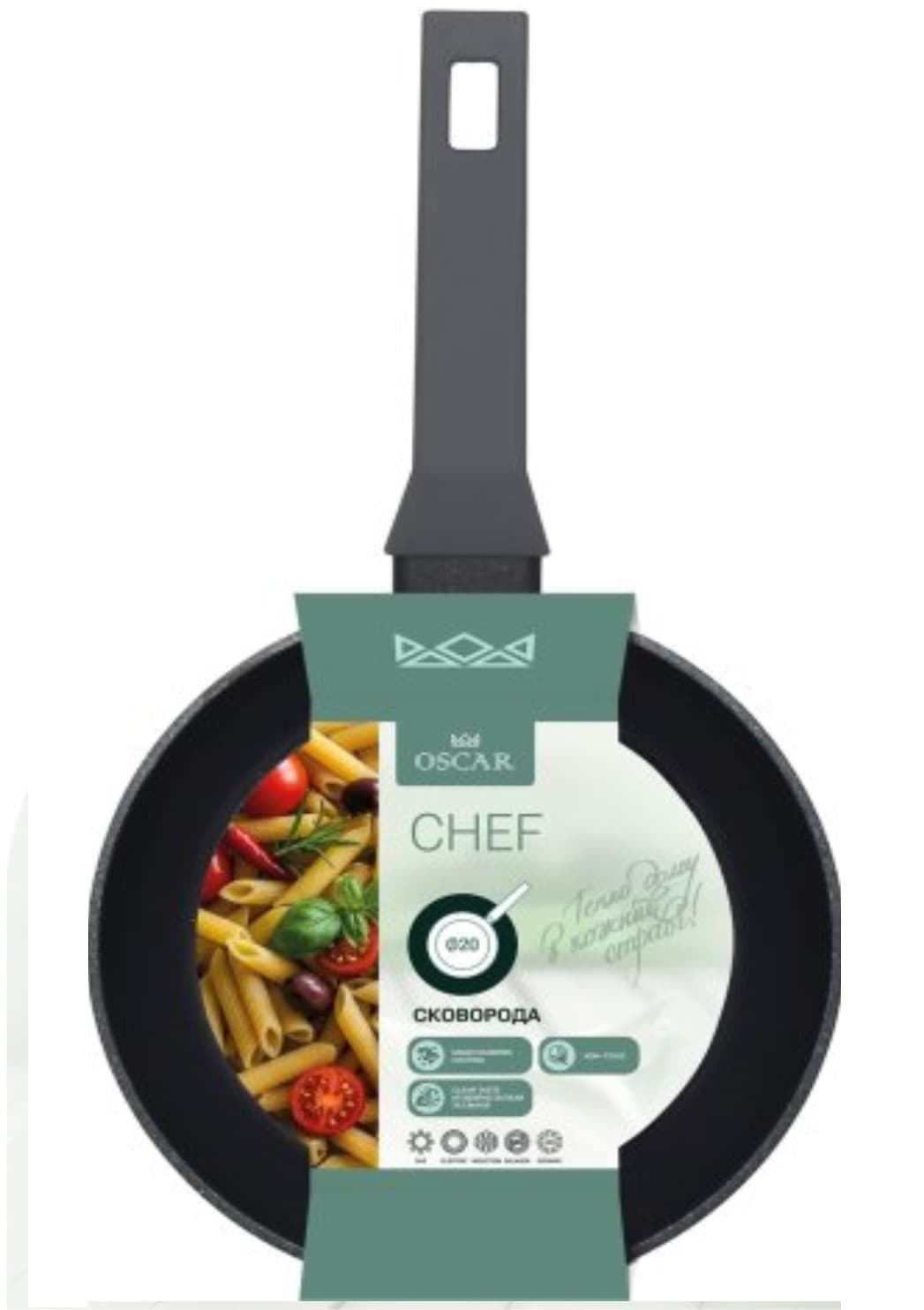 Сковорода алюм. антиприг. покрытие "Oscar Chef" 20см №OSR-1101-20/n