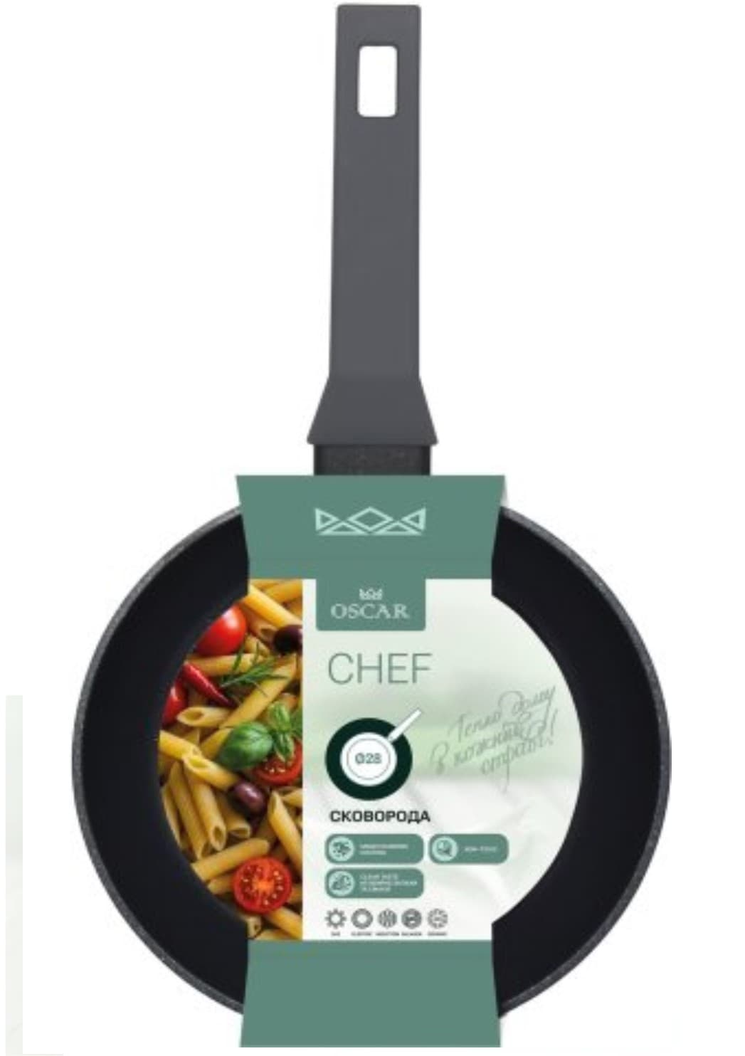Сковорода алюм. антиприг. покрытие "Oscar Chef" 28см №OSR-1101-28/n