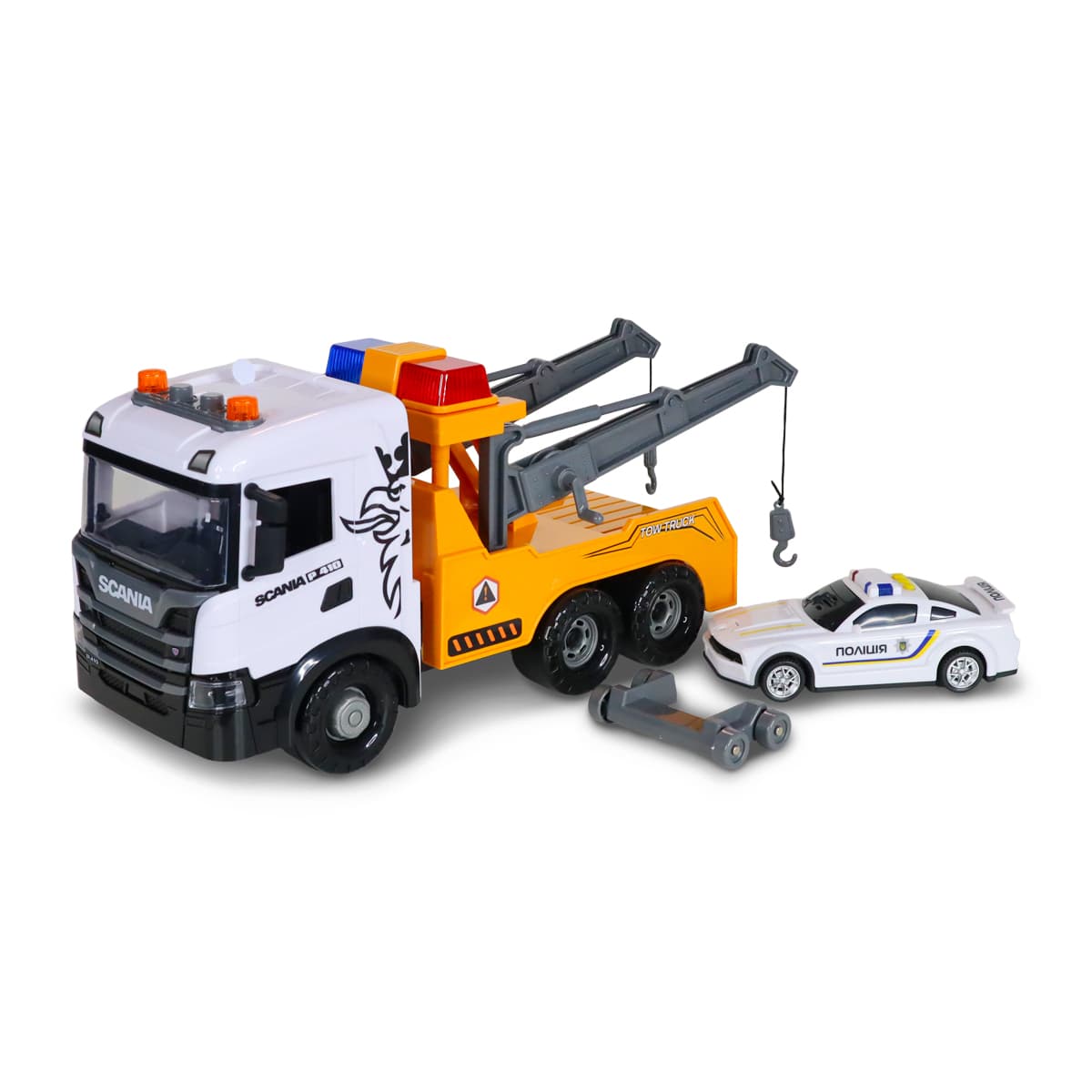 Игровой набор"Technodriver"SCANIA Эвакуатор с машиной полиции(свет.,звук)№3004KS/КиддиСвит