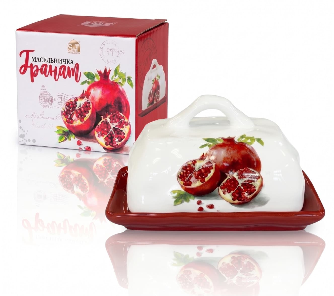 Маслёнка керам. "Гранат" 16х13х10см №700-02-24/S&T/(24)