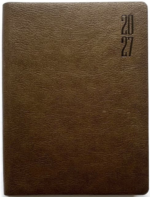 Щоден. А6 "Мандарин" дат2027 160арк. кліт. шкірзам. №9964(40)