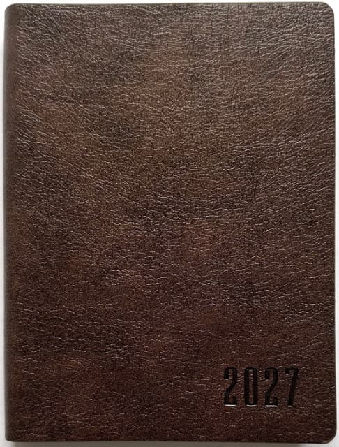 Щоден. А6 "Мандарин" дат2027 160арк. кліт. шкірзам. №9971(40)