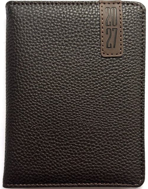 Щоден. А6 "Мандарин" дат2027 160арк. кліт. шкірзам. №9983(40)