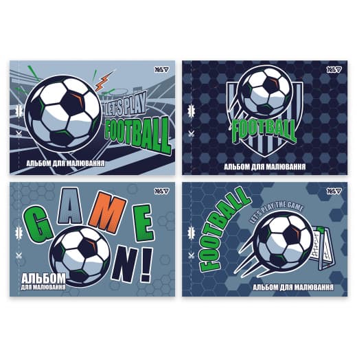 Альбом для рисов. на скобе 12/100 А4 с перфор. Football №130615/Yes/(8)(192)