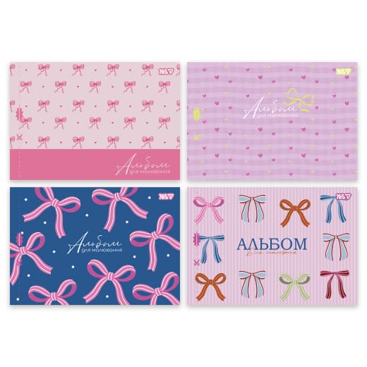 Альбом для рисов. на скобе 28/100 А4 с перфор. Pink bow №130654/Yes/(6)(84)