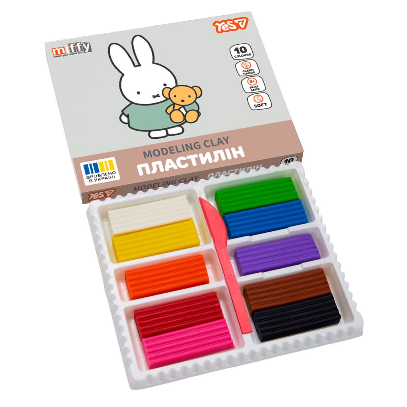 Пластилін "Yes" Miffy 10 кольор. 200гр №540718(14)
