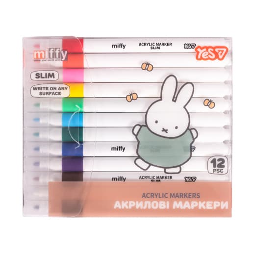 Набір маркерів акрил. "YES" Miffy №650626 12кольор.