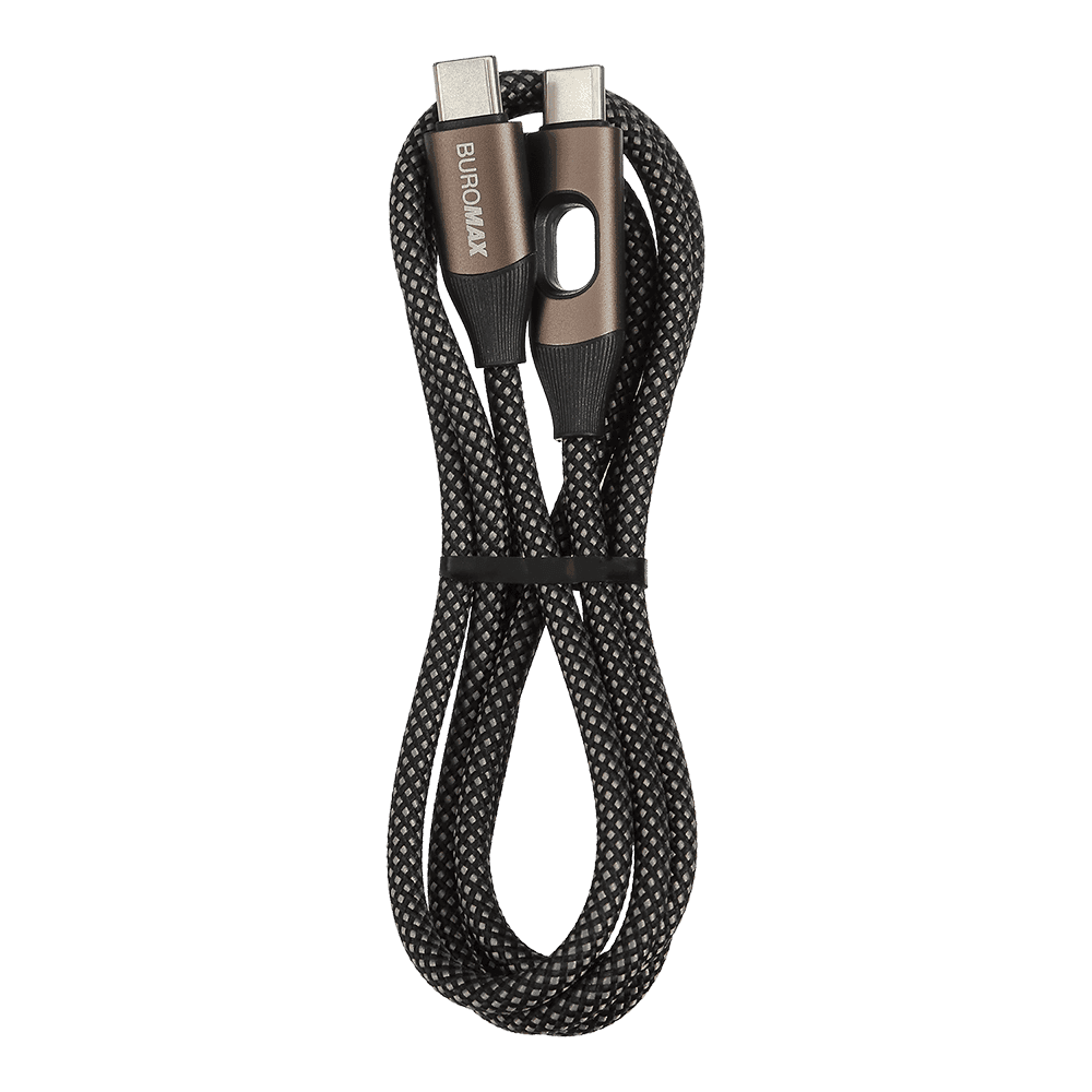 Кабель Type C > Type C Buromax 65W 1м чорний,з підсвіткою №BM.0609