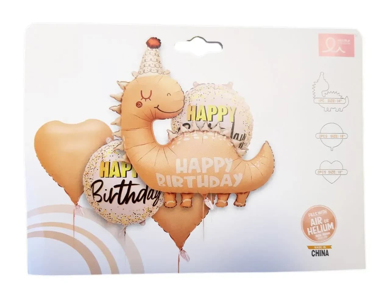 Набір кульок повітр. фольг. "Дино Happy birthday" №15235
