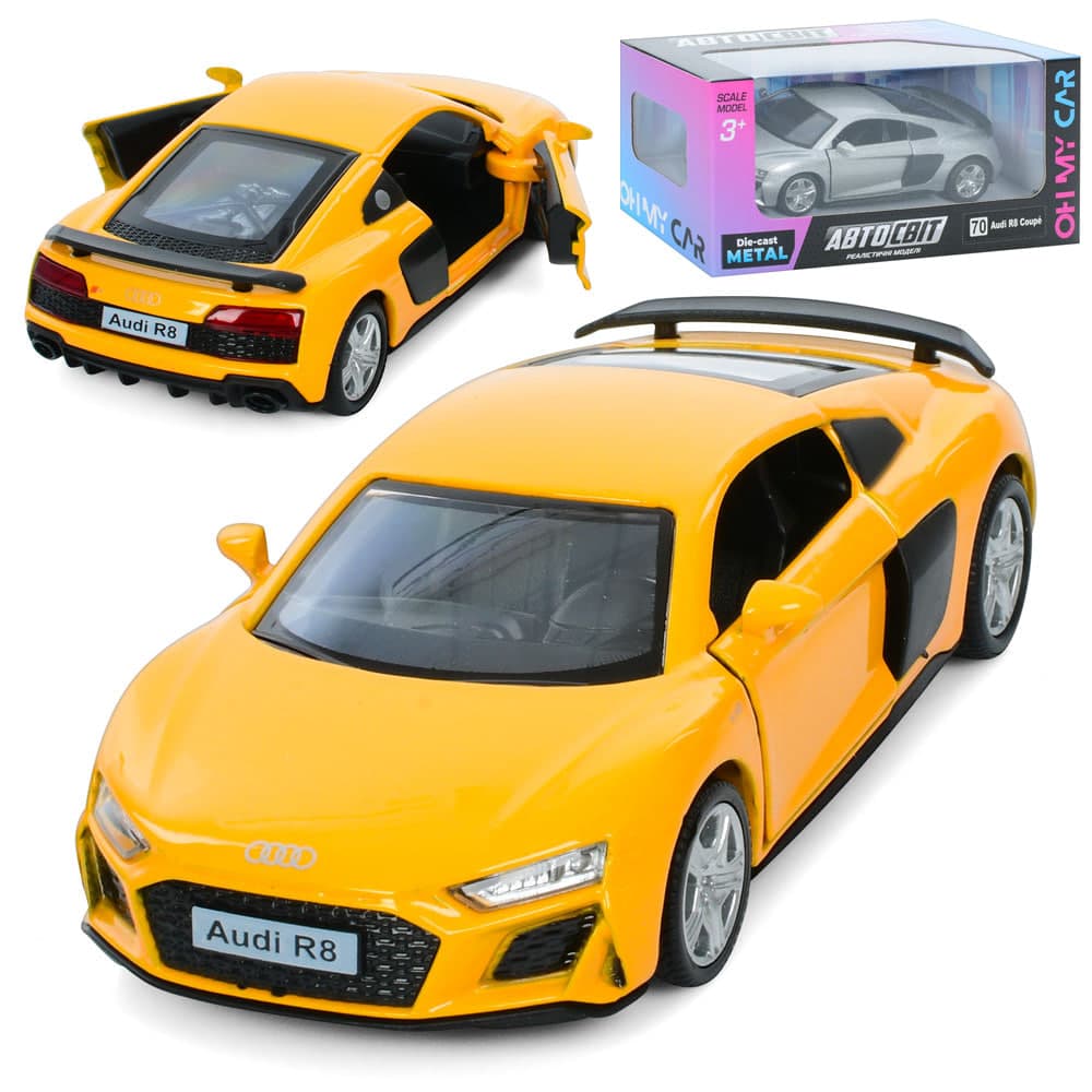 Машина метал. інер-а, "Автосвіт" Audi R8 2019 12см,гумові колеса,відчин. двері №AS-3113