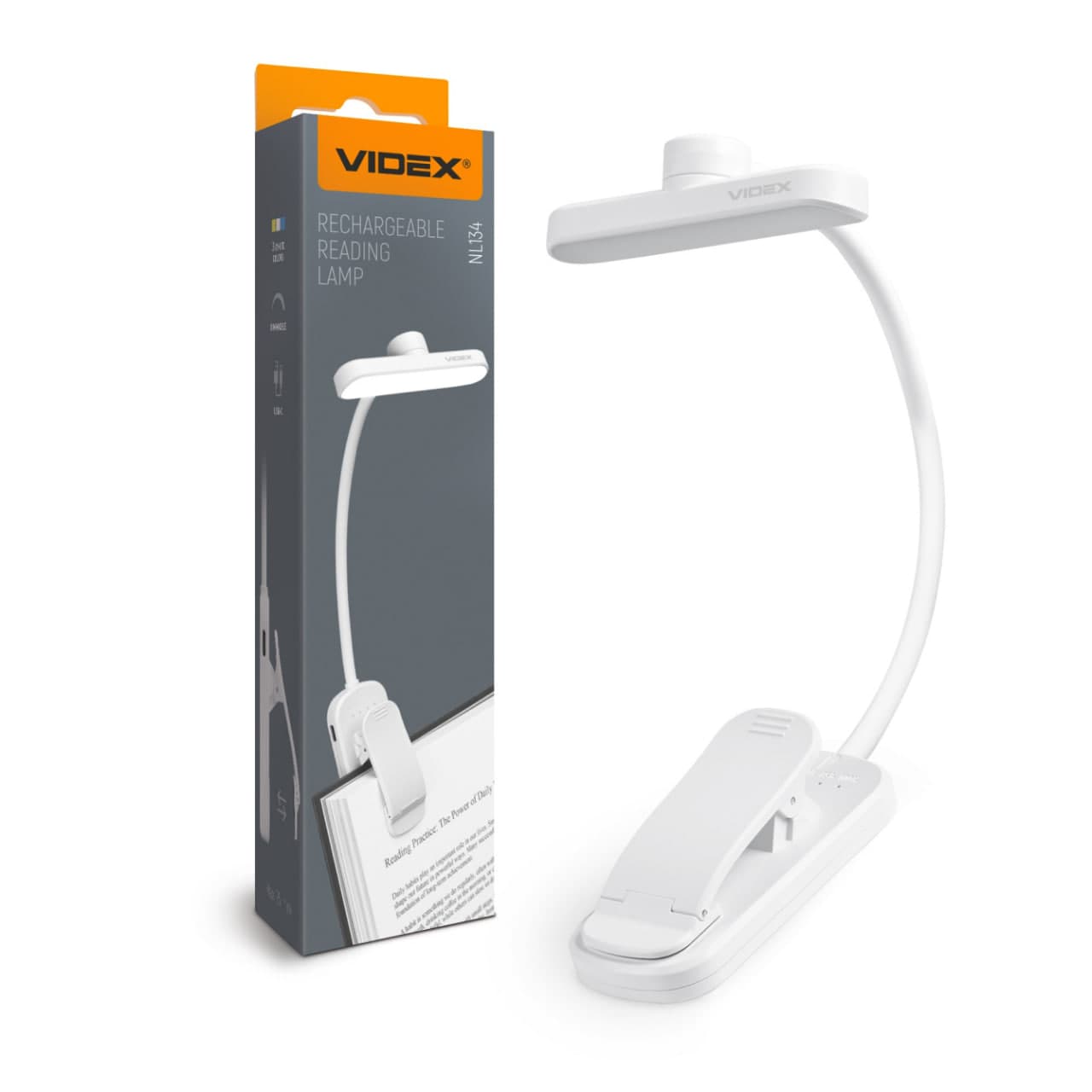 Світильник LED Videx 110+50Lm 3000K-6500K акумуляторний для читання,white №VL-NL134W