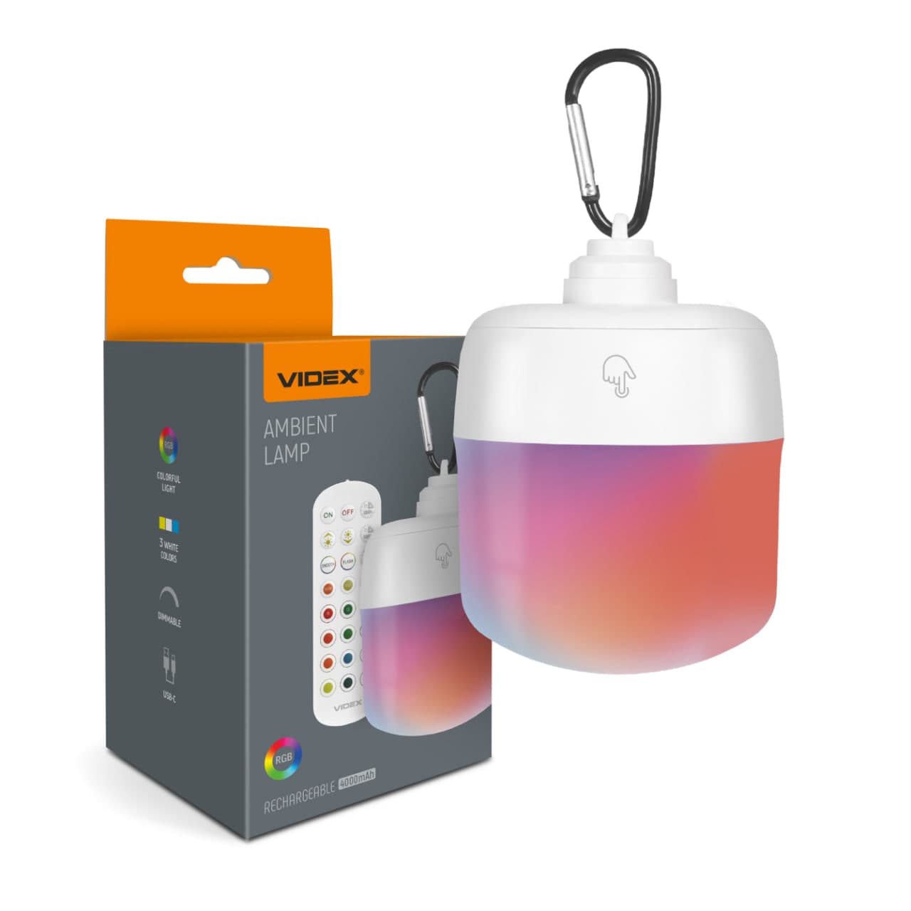Світильник LED Videx 250Lm 3000K-6500K акумуляторний сенсорний з пультом №VL-NL103W-R