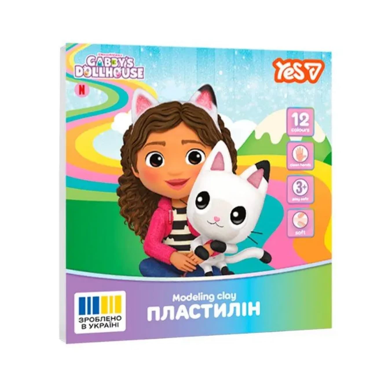 Пластилін "Yes" Gabby Dollhouse12 кольор. 240гр №540729(14)