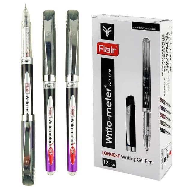 Ручка гелевая Flair Writometer gel 0,5мм черная (12) (144) (1152) 747A=825