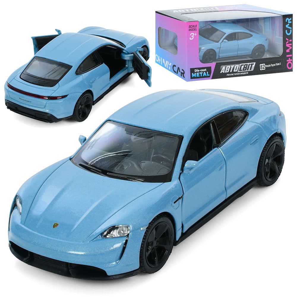Машина інер-а метал."Автосвіт" Porsche Taycan TurboS 2020 12см,в кор-ці,15,5х7х7см
