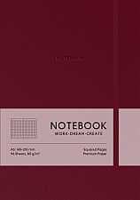 Блокнот А5 96арк. кліт. еко шкіра тв. обкл. Dark Red №A5-7145K/Школярик/(12)
