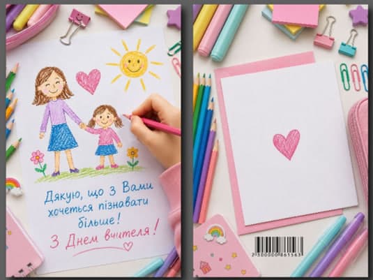 Листівка З Днем вчителя "Малюнок"
