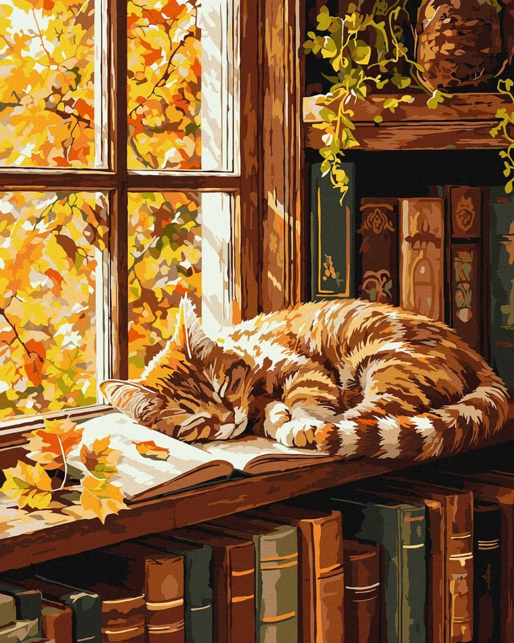 Картини по номерах акрил. "Кіт та книга" 40х50см №KHO6978/Ідейка/