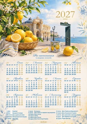 Календар А3 верт "Лимони" 2027