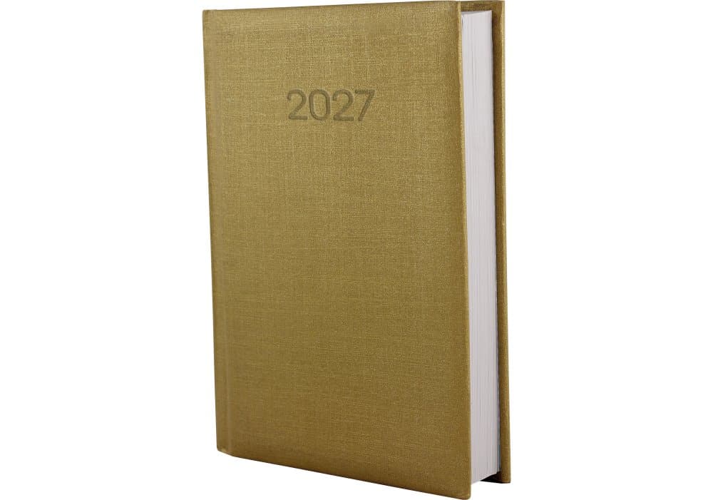 Щоденник A5 Economix датований 2027 Текстиль золото №E21634-15 (20)