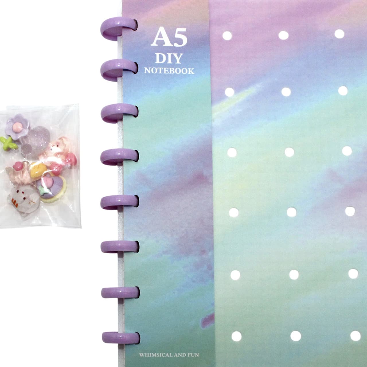 Блокнот пруж. А5 80арк. кліт. пласт. обкл. блак.-рожева "Diy Gradient" №ZB.12202.4/Zibi/