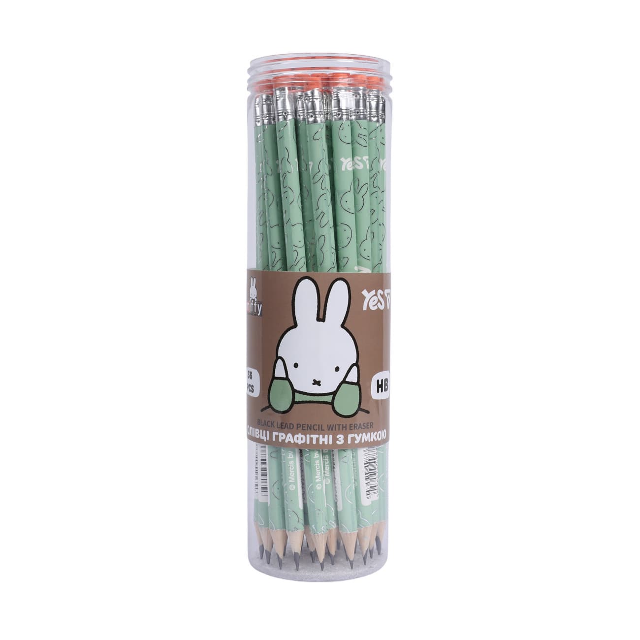 Олівець гр. "Yes" №280691 Miffy круг.,з гумкою,в пласт. тубі