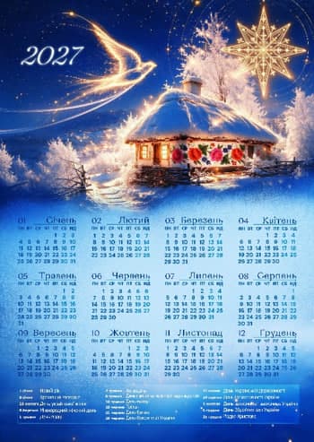 Календар А3 верт "Різдво" 2027