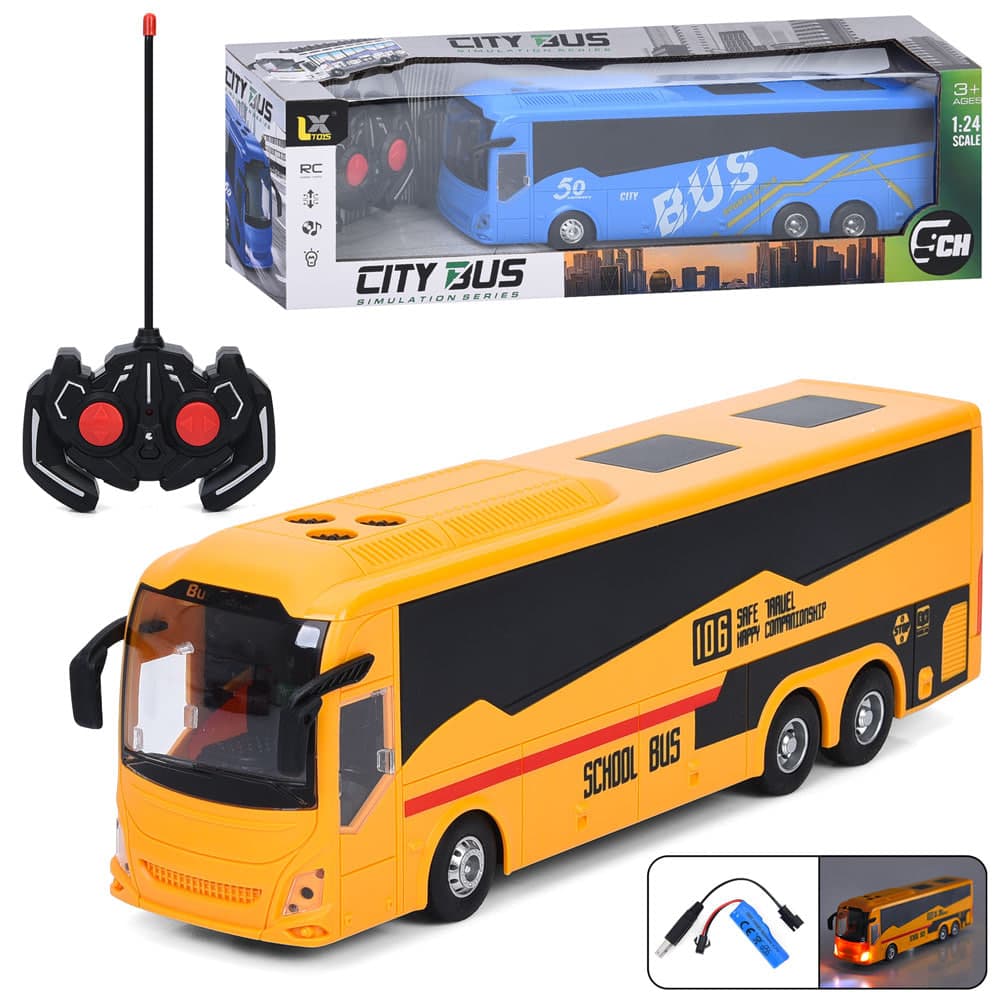 Автобус RK,30см,1:24,світло,гумові колеса,USBзарядне,мікс,в кор-ці,43х13х10см №197-3-4(12)